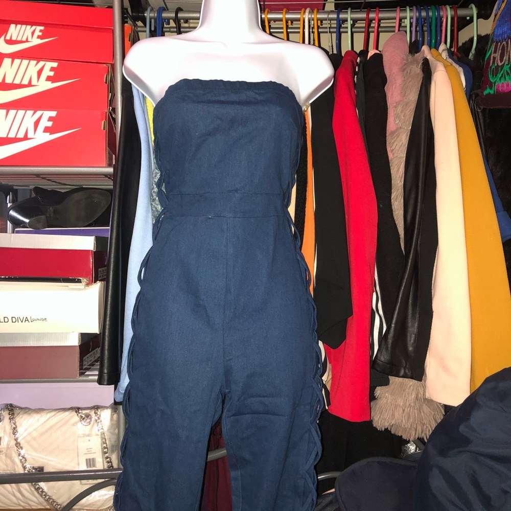 Strapless Denim Jumpsuit